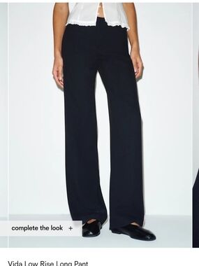 Reformation Vida Low Rise Long Pant - Black Size 8
